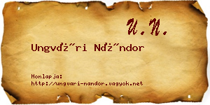 Ungvári Nándor névjegykártya