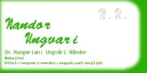 nandor ungvari business card
